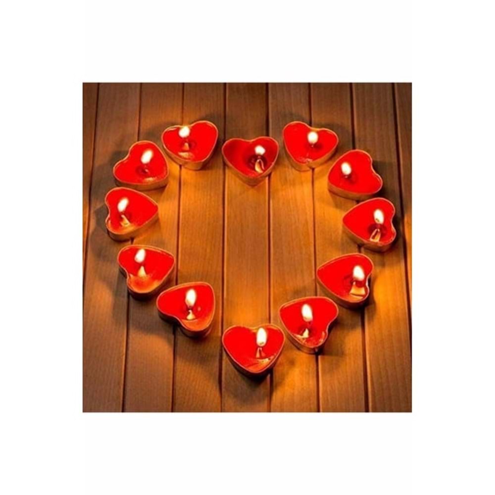 LOTUS 32Lİ KALPLİ KIRMIZI TEALIGHT MUM 60*