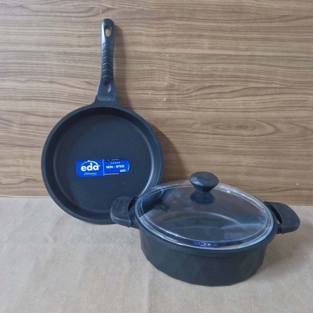 EDA PRİZMA DÖKÜM 2Lİ TAVA TENCERE SETİ