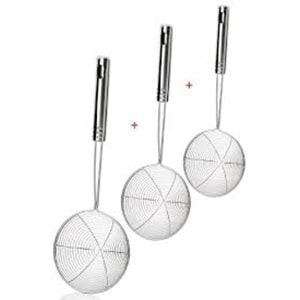 18 CM AHŞAP SAPLI ÇELİK KEVGİR*120