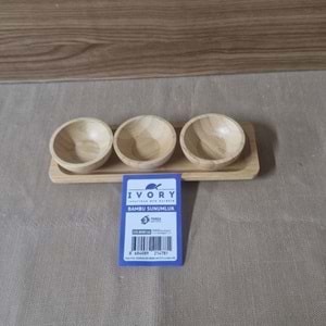IVO-BMB166 IVORY 3LÜ BAMBU SUNUMLUK SET YUVARLAK 72