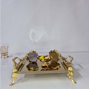 SUNUM TEPSİ AYAKLI GOLD