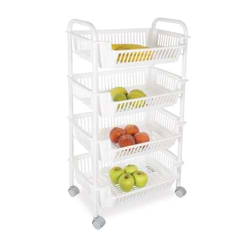 LZR-506 ÇEKMECELİ 4'LÜ SEBZELİK Gri