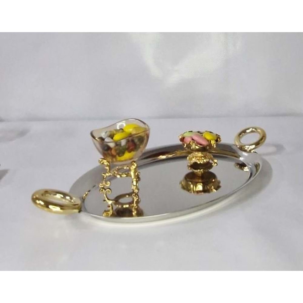 ÖZ LİFE PERLA SUNUM TEPSİ OVAL GOLD