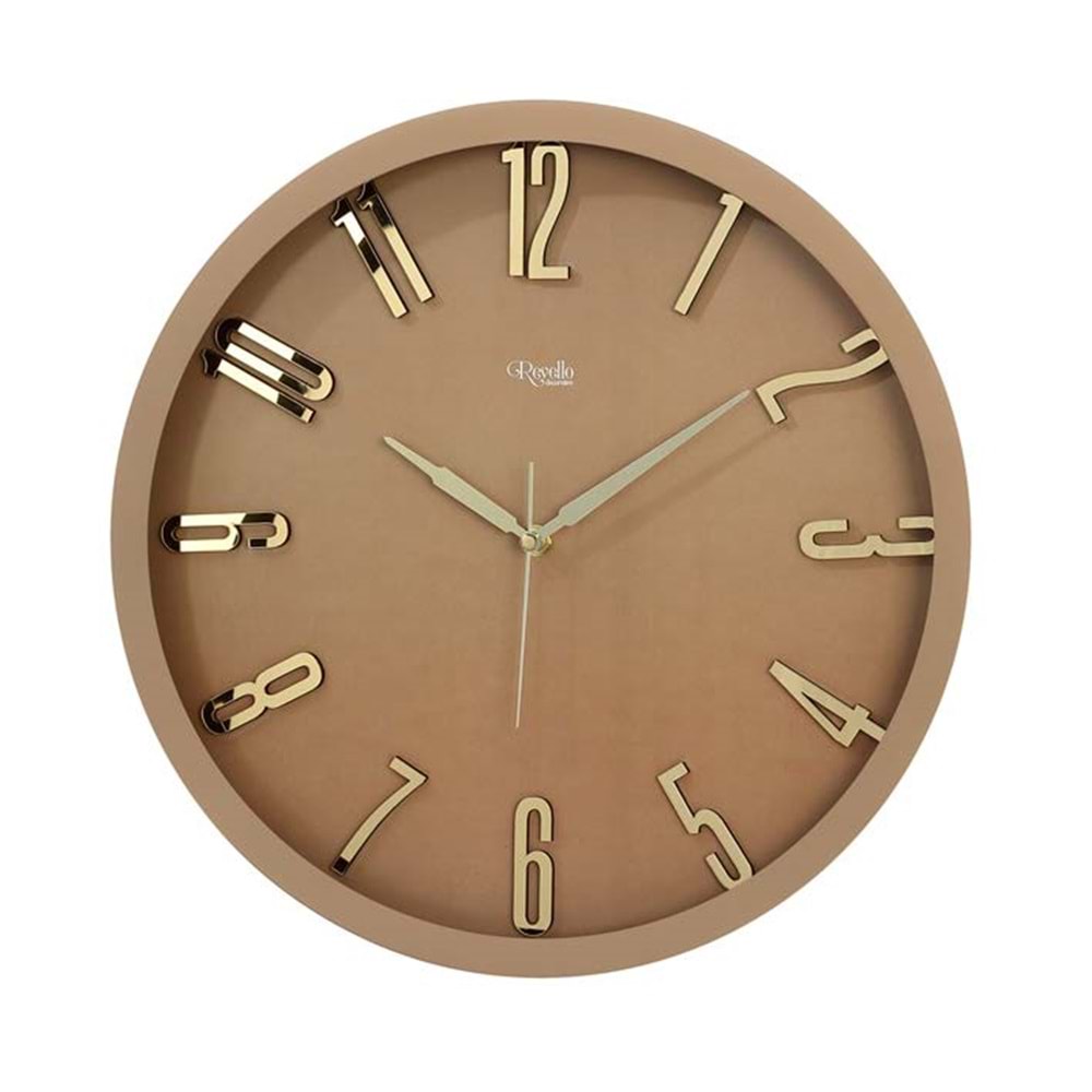 120-071 PLEKSİ SAAT 40 CM İÇİ BEJ-KAHVE