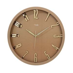 120-071 PLEKSİ SAAT 40 CM İÇİ BEJ-KAHVE